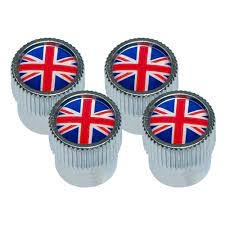 Tampas válvulas pneus alumínio bandeira UK original LR