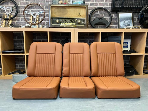 Bancos Deluxe Oxford Tan Vinyl - Series