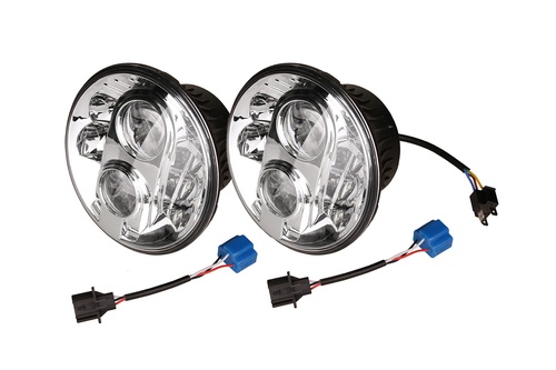 Óticas / faróis redondos LED de 7" 12/24V CROMADO 78 Watts LHD (PAR)