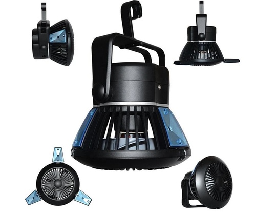 Ventilador + LED ideal para tendas e toldos (2 em 1) alimentado por painel solar