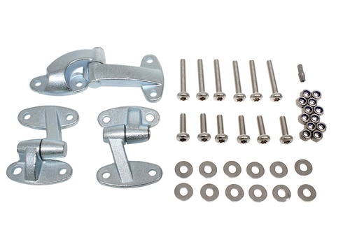 Kit dobradiças porta safari com parafusos Inox Defender