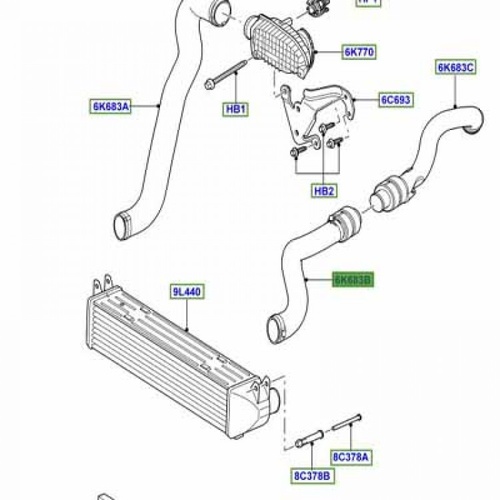 Tubo intercooler Discovery 3 e Range Rover Sport Original LR